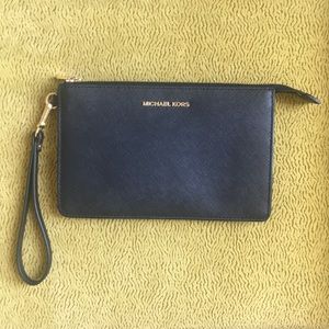 Michael Kors Black Clutch Wallet Saffiano Leather